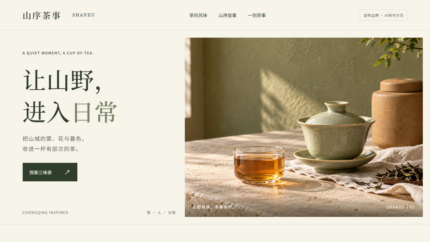 山序茶事虚构品牌网站